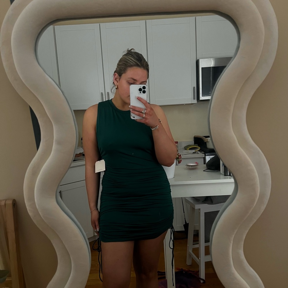 Revolve Ruched Green Dress